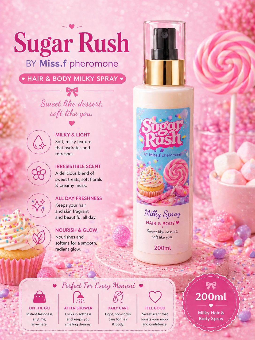 WhatsApp Image 2026-04-27 at 12.08.54 PM Sugar rush hair and body milky spray - الصورة 1